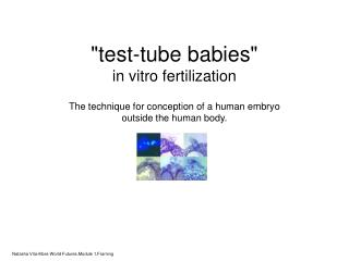 &quot;test-tube babies&quot; in vitro fertilization