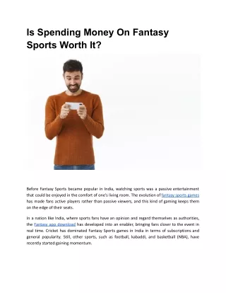 Is Spending Money On Fantasy Sports Worth It?