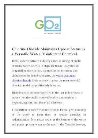 Chlorine Dioxide Maintains