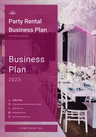 party rental business plan