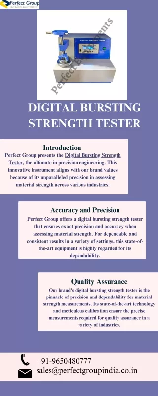 Digital Bursting Strength Tester