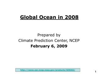 Global Ocean in 200 8