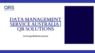 Data Management service Australia  Fusion Management Services QR Solutions