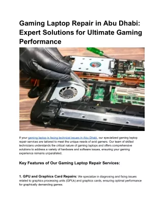 Gaming Laptop Repair in Abu Dhabi