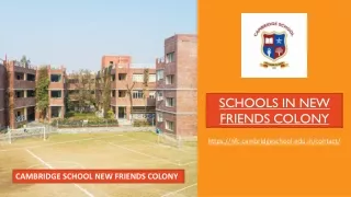 Schools in New Friends Colony