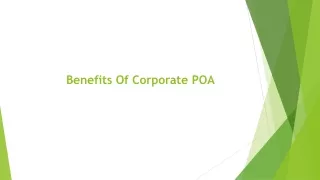 Benefits Of Corporate POA