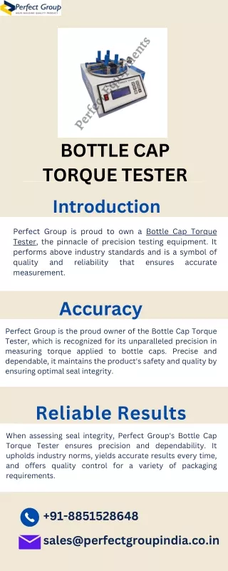 Bottle Cap Torque Tester