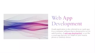 Web App Development Company In India