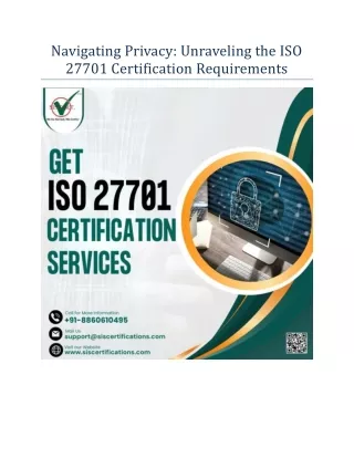 Navigating Privacy: Unraveling the ISO 27701 Certification Requirements