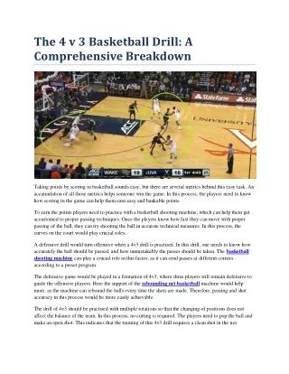 The 4 v 3 Basketball Drill A Comprehensive Breakdown