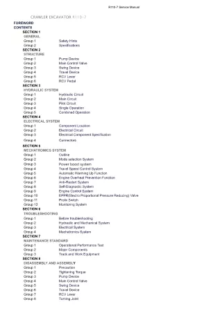 Hyundai R110-7 Crawler Excavator Service Repair Manual