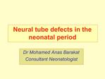 Neural tube defects in the neonatal period