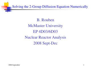 Solving the 2-Group Diffusion Equation Numerically
