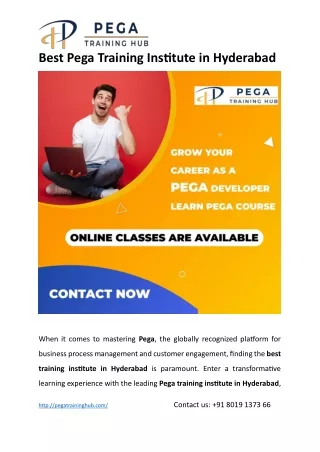 Best Pega Training Institute in Hyderabad