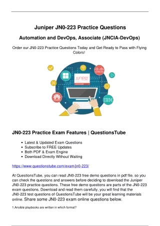 Valid Juniper JN0-223 Practice Test - Use to Pass JN0-223 Exam