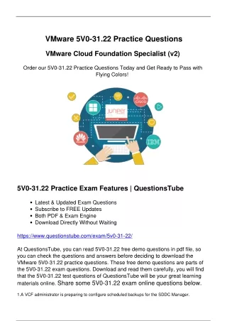 Valid VMware 5V0-31.22 Practice Test - Use to Pass 5V0-31.22 Exam