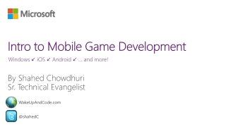 Intro to Mobile Game Development