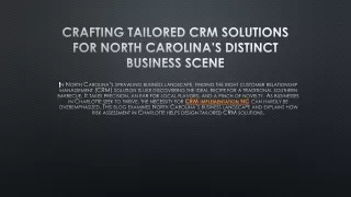 Crafting Tailored CRM Solutions for North Carolina’s Distinct Business Scene