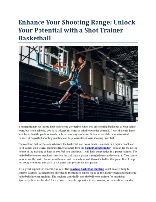 Enhance Your Shooting Range Unlock Your Potential with a Shot Trainer Basketball