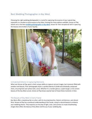 Best wedding photographer key west