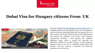 Dubai Visa for Hungary citizens from UK