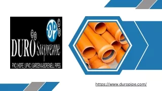 Pvc Pipe Manufacturer  Duropipe