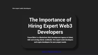 The Importance of Hiring Expert Web3 Developers