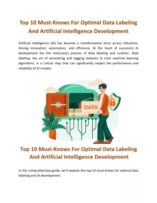 Top 10 Must-Knows For Optimal Data Labeling And Artificial Intelligence Development