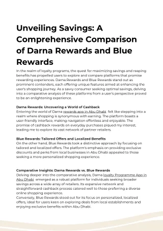 Unveiling Savings: A Comprehensive Comparison of Darna Rewards and Blue Rewards