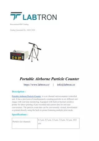 Portable Airborne Particle Counter