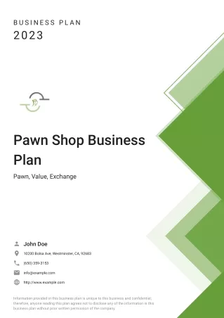 pawn shop business plan