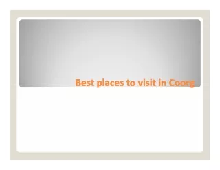 Best places to visit in Coorg