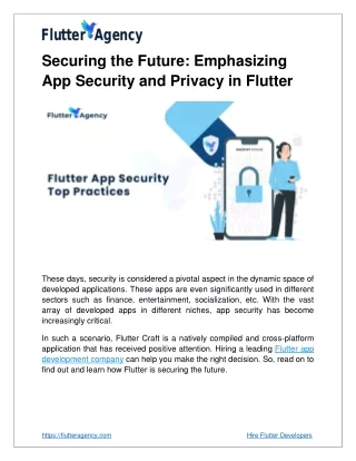 App Security and Privacy in Flutter: Future-Proof Your Apps