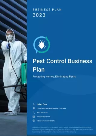 pest control business plan