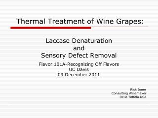 Thermal Treatment of Wine Grapes: