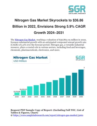 Nitrogen Gas Market Hits $36.86 Billion in 2022, Forecasts Prominent 5.9% CAGR E