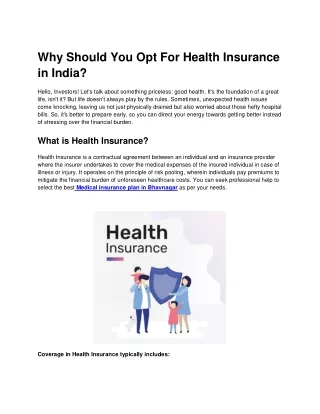 Why Should You Opt For Health Insurance in India