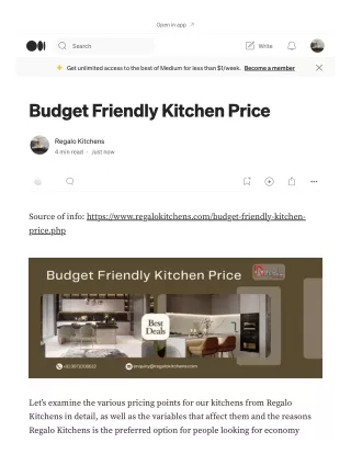 Budget Friendly Kitchen Price