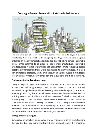 Creating A Greener Future With Sustainable Architecture