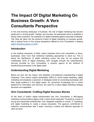 The Impact Of Digital Marketing On Business Growth_ A Vorx Consultants Perspective