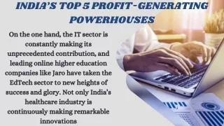 India’s Top 5 Profit-Generating Powerhouses