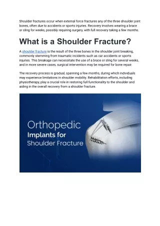 Shoulder Fracture _ Overview, Types and Implants