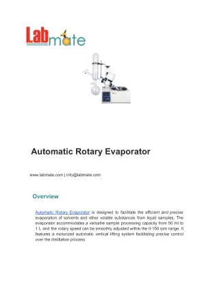 Automatic Rotary Evaporator