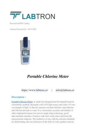 Portable Chlorine Meter