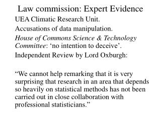 Law commission: Expert Evidence