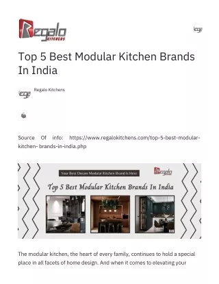 Top 5 Best Modular Kitchen Brands In India