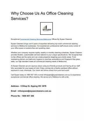 Why Choose Us As Office Cleaning Services (1)