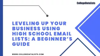 Leveling Up Your Business Using High School Email Lists A Beginner’s Guide