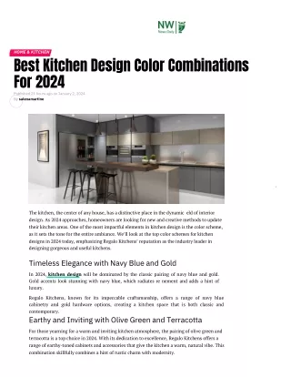 Best Kitchen Design Color Combinations For 2024
