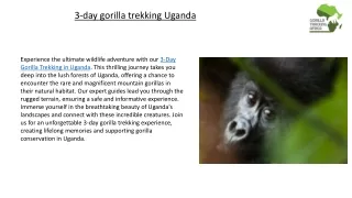 3 day gorilla trekking Uganda